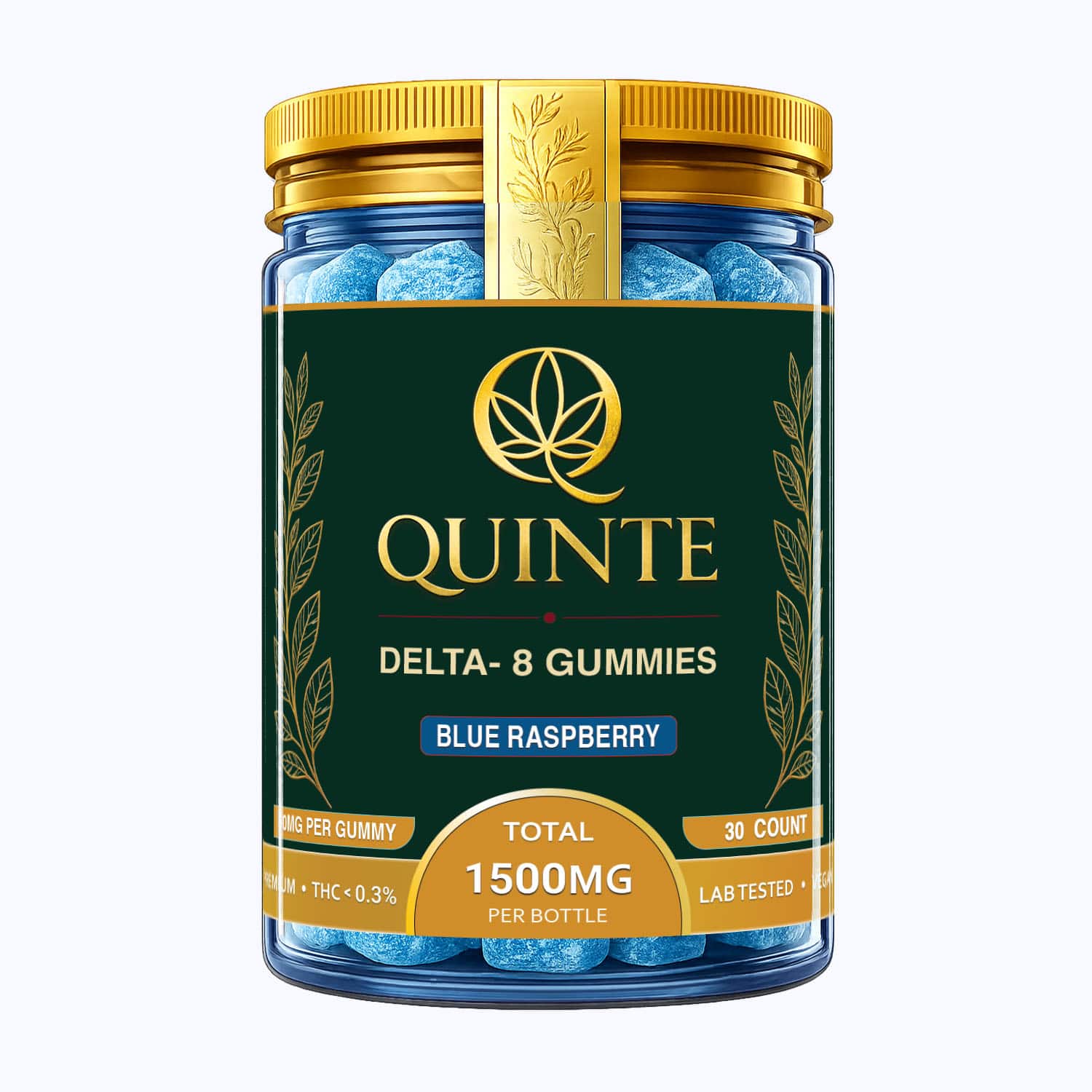 Delta-8 Blue Raspberry Gummies 50mg